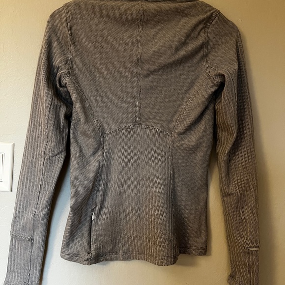 Lululemon Kanto Catch Me Thermal Run Longsleeve Top Heathered Herringbone Size 4 - Picture 2 of 4